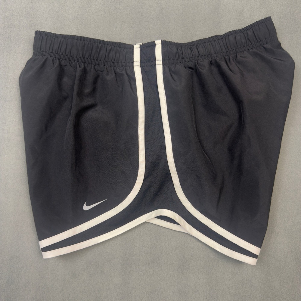 Nike Womens Dri-FIT Tempo Running Shorts Black White Size L Athletic Training - Picture 4 of 8